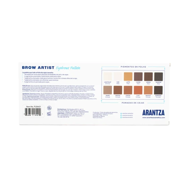 BROW ARTIST EYEBROWS PALETTE / PALETA DE SOMBRAS PARA CEJAS